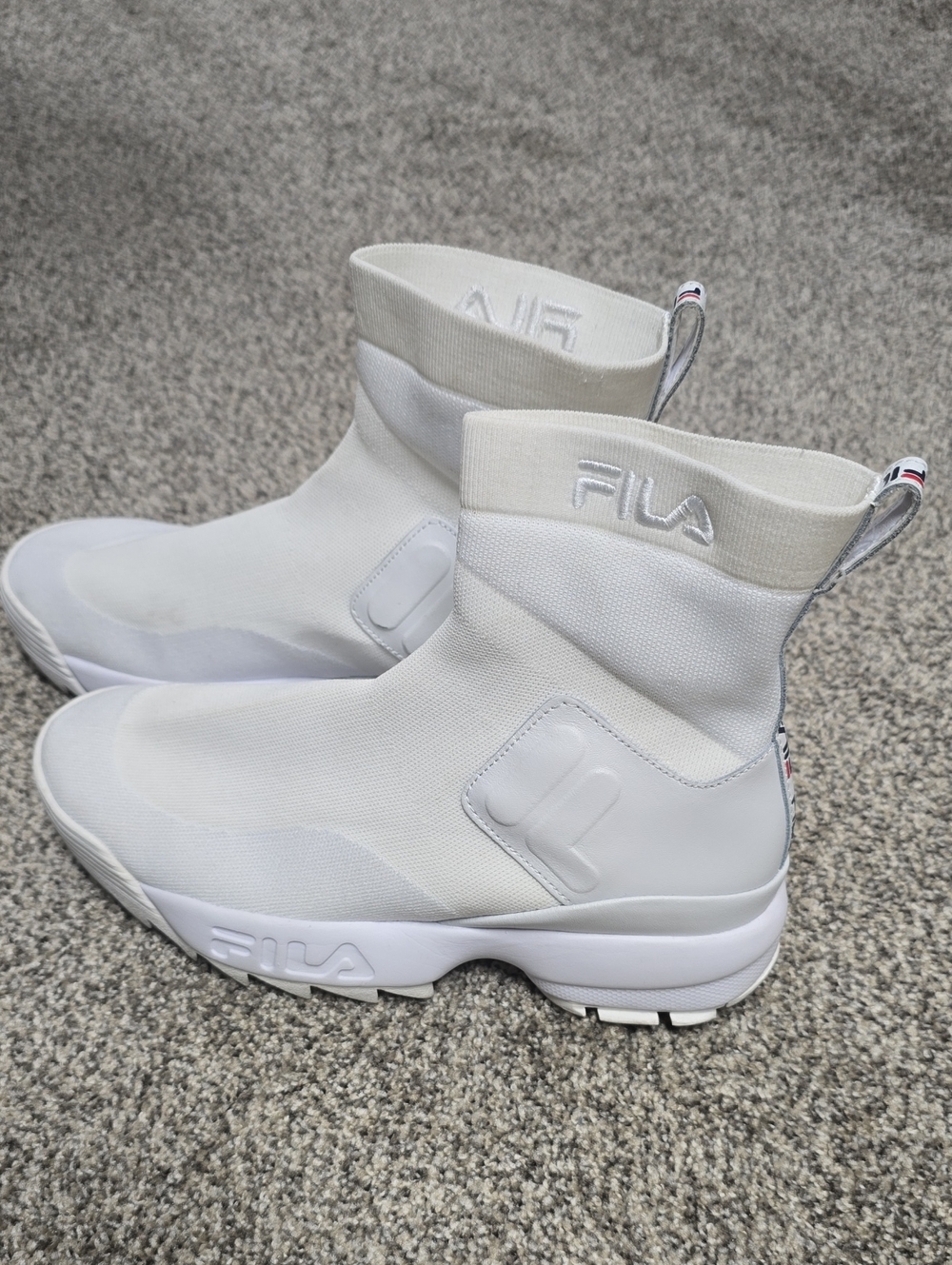 Fila All-White Sock High Top Sneaker Boots